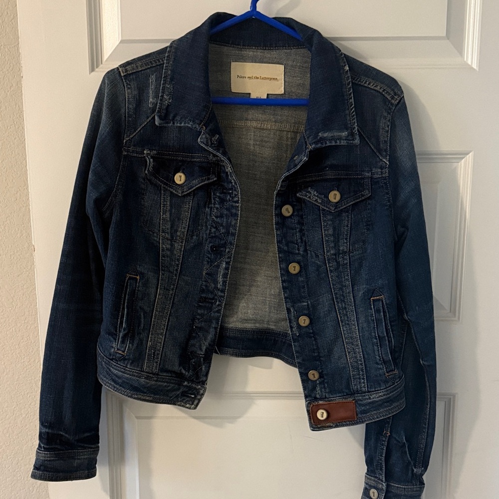 Anthropolgie Pilcro and the Letterpress Dark Wash Jean Jacket